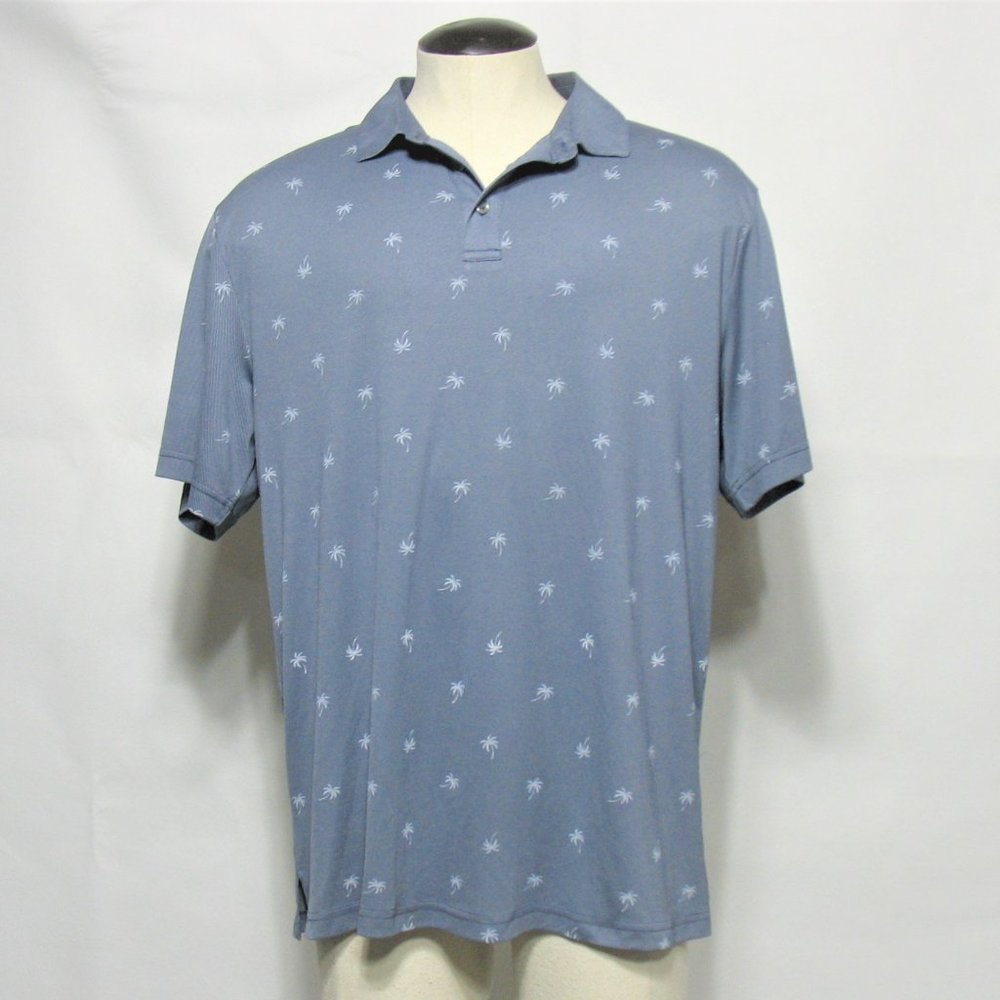 Ben Hogan Golf Polo Shirt Mens XL Gray Palm Trees Performance Stretch